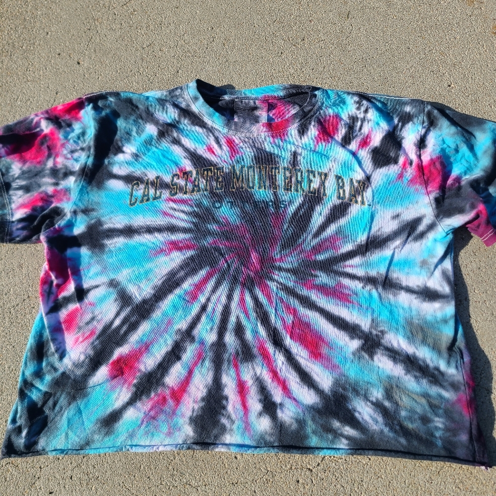 Hand dyed thrifted crop top